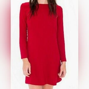 AMERICAN APPAREL Red Gia Mini Dress Crepe